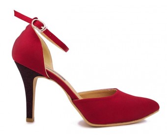 Kylie Wine Red Silk Dinner Shoes
