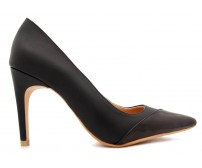 Regine Black PU With Black Patent Contrast Shoes