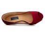 Courtney Wine Red Silk With Suede Contrast Shoes