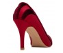 Courtney Wine Red Silk With Suede Contrast Shoes