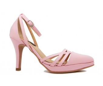 Eunice Pink Satin Wedding Sandals