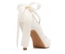 Carin Ivory White Satin Lace With Lace Ribbon Strap Wedding Shoes