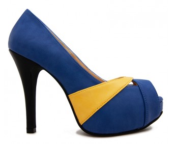 Abigail Blue Multi-Coloured PU Working Shoes