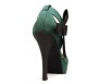 Ella Green Suede With Bow Contrast Dinner Shoes