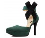 Ella Green Suede With Bow Contrast Dinner Shoes