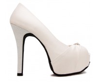 Caprice Ivory White Satin  Wedding Shoes 