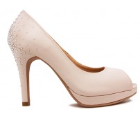 Florence Light Beige Satin Swarovski Rhinestone Wedding Shoes