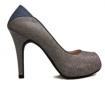 Violette Gun Metal Glitter  Dinner Shoes