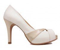 Abigail White Glitter Wedding Shoes