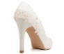 Valencia Ivory White Satin With White Lace Wedding Shoes