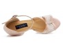 Janelle White Lace And Light Beige Satin Wedding Sandals