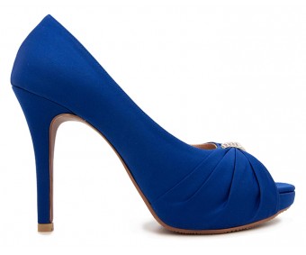 Caprice Blue Satin Silk  Dinner Shoes