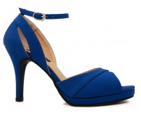 Marine Blue Satin Silk Sandals