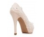 * Elsa Light Beige Satin Lace Wedding Shoes