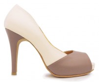 Kyra Nude And Taupe PU Shoes