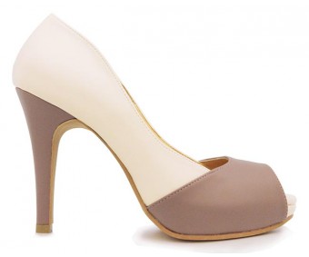 Kyra Nude And Taupe PU Shoes