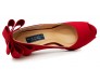 Nicole Wine Red Silk Bow Dinner Shoes