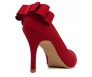Nicole Wine Red Silk Bow Dinner Shoes