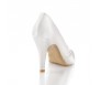 Julia Ivory White Satin With Buckle Wedding Shoes