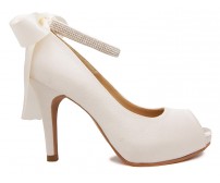 Danielle Ivory White Satin Wedding Shoes