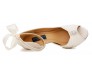 Audrey Ivory White Satin Chiffon Buckle Wedding Shoes