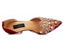 Kyla Wine Red Silk With Applique Dinner Shoes