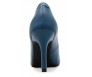 Cirila Navy Blue Leather  Heels (Ready Stock)