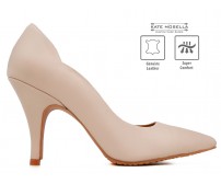 z Charlotte Nude Leather Super Comfort Heels (Ready Stock)