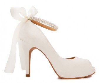 Ivy Ivory White Satin Wedding Shoes