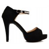 Calista Black Suede With Diamante Dinner Shoes (Ready Stock)