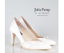 Julia Ivory White Satin With Buckle Wedding Shoes