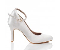 * Tiffany Ivory White Satin Pump(Ready Stock)