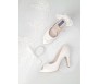 Lillian Ivory White Satin With Lace Strap Wedding Shoes