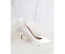 Isabella Ivory White Satin With Lace Bow Wedding Shoes