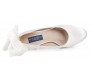 Isabella Ivory White Satin With Lace Bow Wedding Shoes