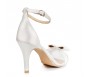 * Pre-order Jeannot Ivory White Satin Wedding Sandal (Ready)