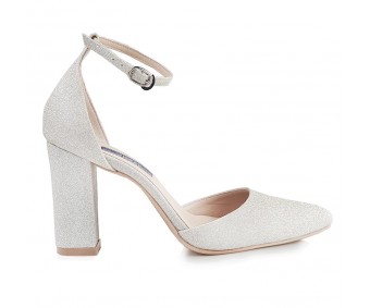 * Kylie Silver Glitter Ankle Strap Pump (Ready Stock)