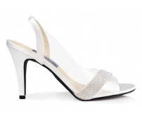 * Pre-order Priscilla Ivory White Satin With Diamante Wedding Sandal (Ready)