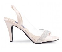 * Pre-order Priscilla Nude Pink Satin With Diamante Wedding Sandal (Ready)