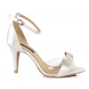 * Pre-order Jeannot Ivory White Satin With Diamante Bow  Wedding Sandal (Ready)