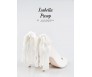 Isabella Ivory White Satin With Lace Bow Wedding Shoes
