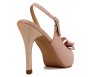 Daria Nude Pink Satin Bow Wedding Shoes 
