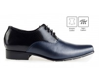 Vincenzo Black With Blue Leather Custom Made Men's Shoes