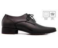 Vincenzo Black Leather Custom Made Men's Shoes