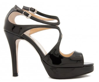 Andie Black Patent Dinner Sandals
