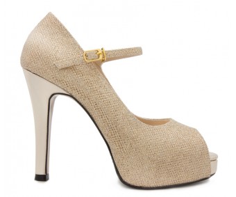 Carmela Gold Glitter Dinner Shoes