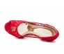 Kaydence Red Satin Lace Wedding Shoes