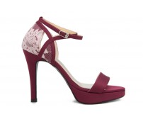 Abia Burgundy and White Lace Dinner Shoes