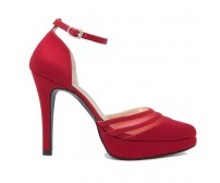 Joni Wine Red  Silk Dinner Shoes