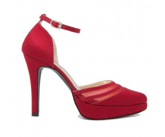 Joni Wine Red  Silk Dinner Shoes